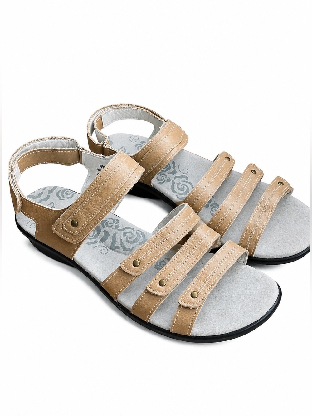 Propét Aurora (Ainsley) Sandals – Women’s 9.5M – Oyster Leather Comfort Sandals